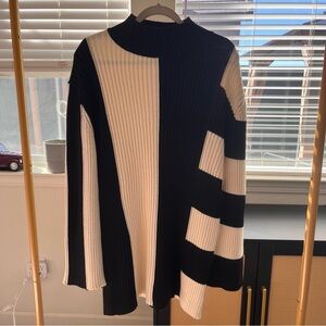 Black and White Striped Women's Sweater